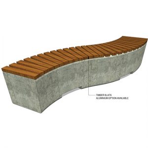 Impact Security Curved Bench - Furphy Foundry | Street Furniture